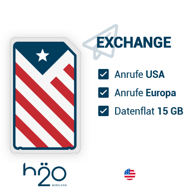 H2O USA SIM-Karte für Austauschschüler und Studenten